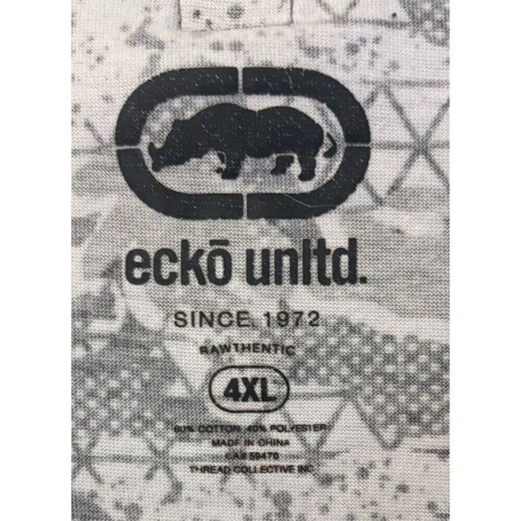 Ecko Unltd Shirt Mens 4XL Graphic Tee Gray White Black T Shirt - Picture 7 of 8
